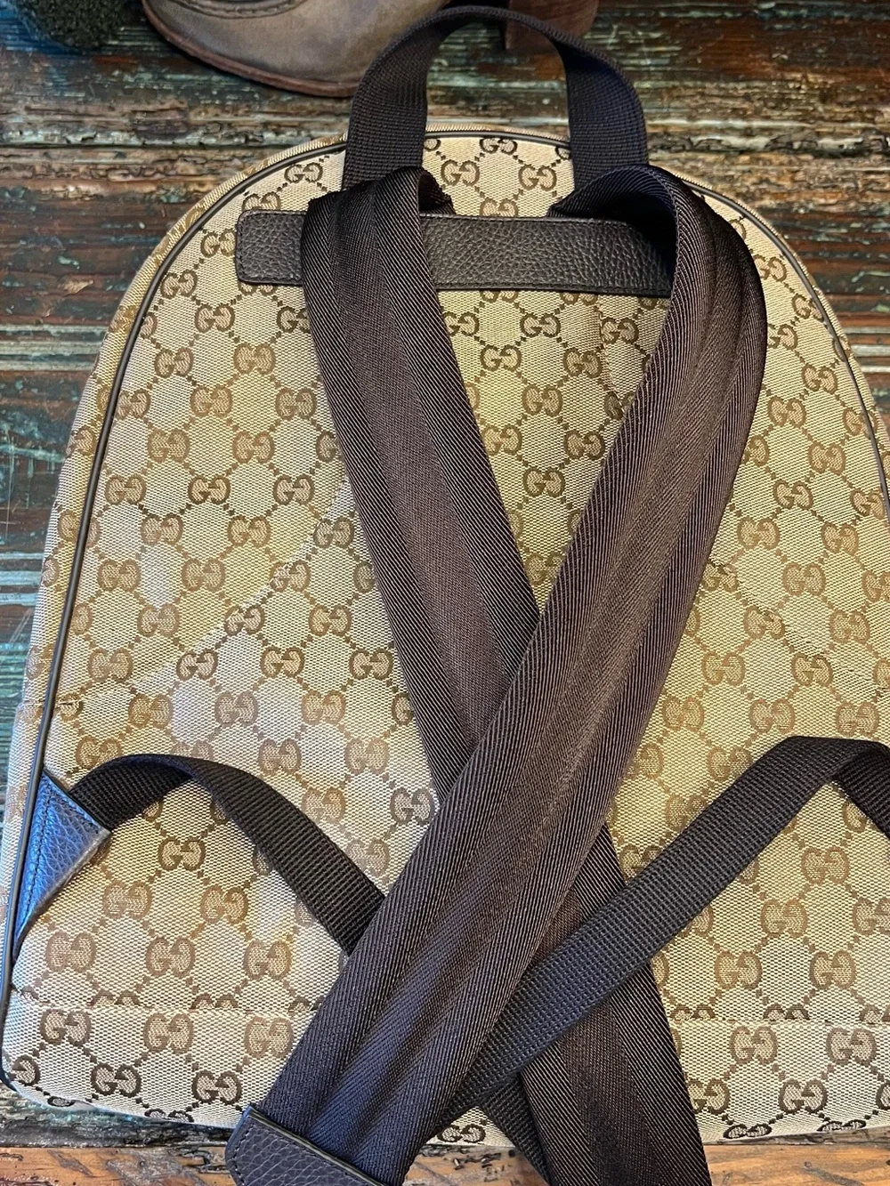 Gucci Beige/Brown Monogram Canvas Backpack